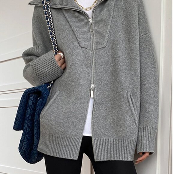 Commense Oversized Open Collar Cardigan - Picture 3 of 6